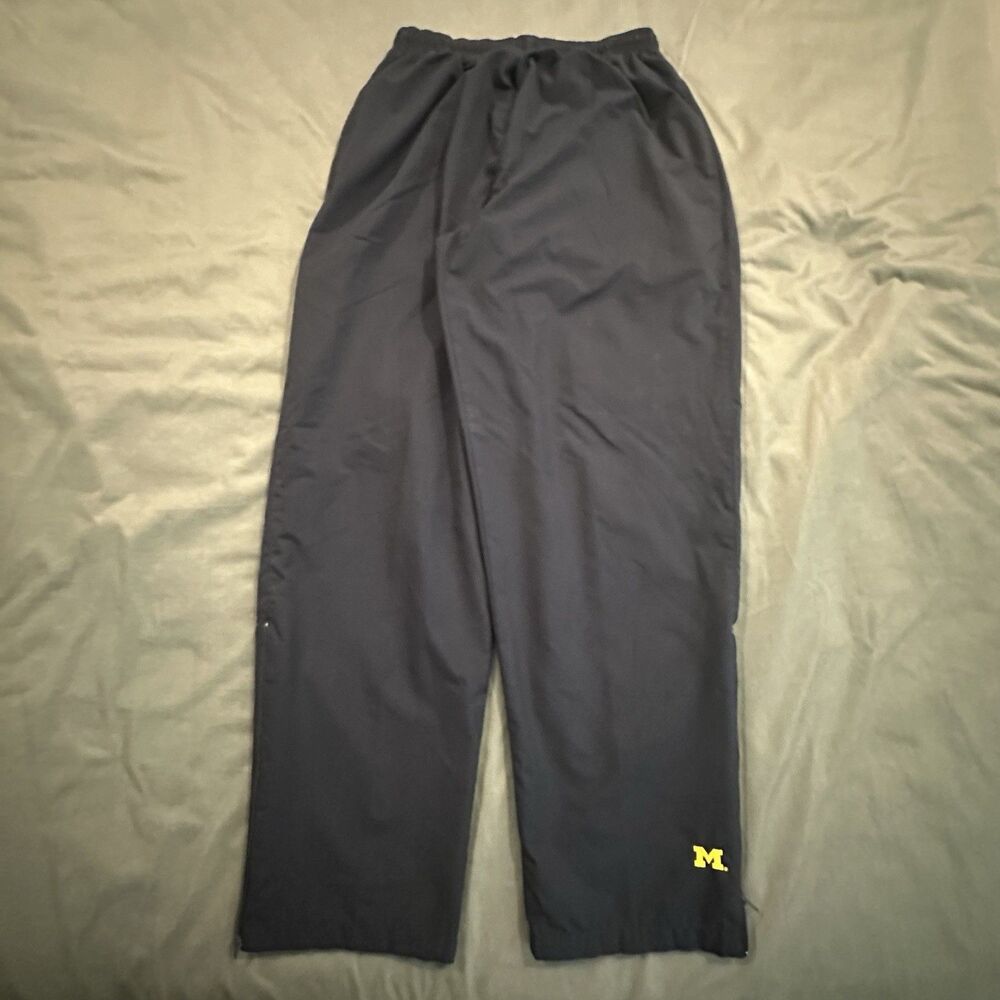 Vintage Michigan Wolverines Windbreaker Pants Mens M Lined NCAA Y2K 00s 90s